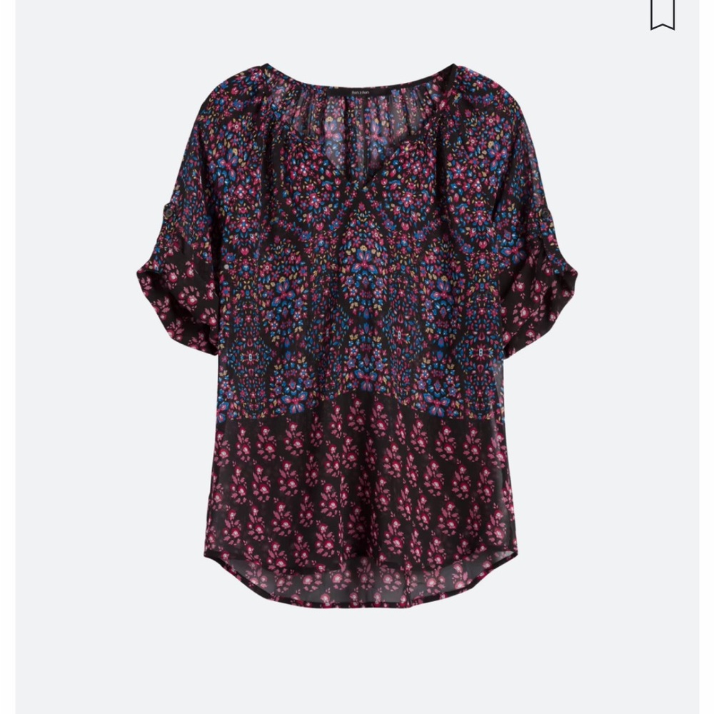 Women's Floral Boho Blouse Top By Fun 2 Fun ~ Size Small